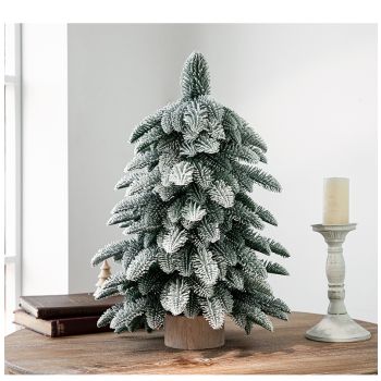 55cm Frosted Mini Christmas Tree – Snow-Covered Indoor Holiday Decoration