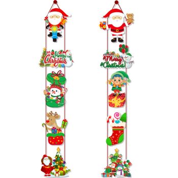 Set of 10 Christmas Hanging Door Decorations - Santa, Snowman, Stocking, and Gingerbread Ornaments  (3 set,  30 pieces)