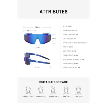 Ink Dot White Frame Blue Mirrored Sports Sunglasses | UV400 Protection & Lightweight Design