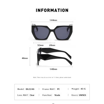 Bold Oversized Black Frame Grey Lens Sunglasses | UV400 Designer Fashion Shades