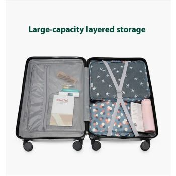 Smart Carry-On Luggage with Cup Holder & USB Charging Port - Mint green Color Spinner Suitcase for Travel Convenience  20 inch