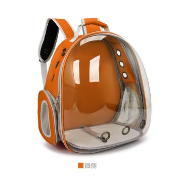 Orange Pet Carrier Backpack with Transparent Window