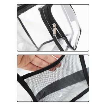 Clear PVC Shoulder Bag - Transparent Travel and Stadium-Approved Tote with Zipper(Pink)