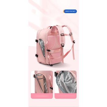 Multi-Compartment Travel Backpack with Shoe Storage and Wet-Dry Separation (Pink)31cm(L)*17cm(W)*42cm(H)