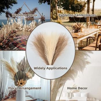 20 sticks Natural Lilac Pampas Grass Bouquet-21.65" Fluffy Dried Pampas for Home Decor and Events