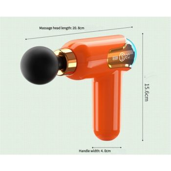 LC002 Orange Portable Massage Gun - Deep Tissue Muscle Massager with 4 Heads and 9 Speed Settings