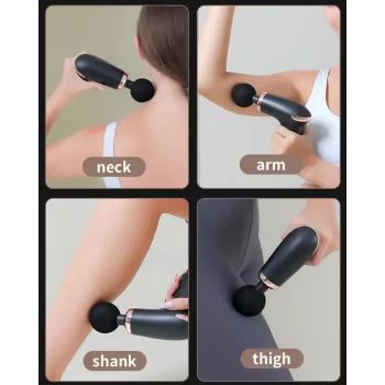 Classic Black Massage Gun - 6-Speed Deep Tissue Massager with 4 Professional Massage Heads