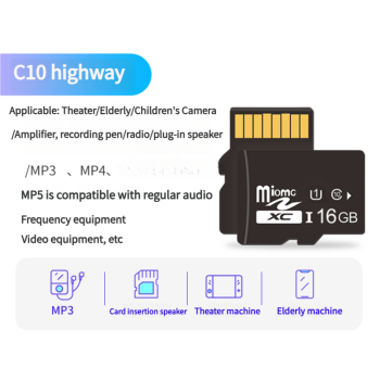 2PCS 16GB Micro SD Card C10 High-Speed Memory Card - Ideal for MP3 Players, Cameras, Radios, and More