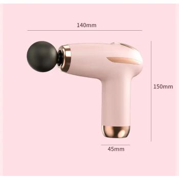 Black Mini Portable Fascia Gun - 6-Speed Adjustable Muscle Massage Gun, Type-C Charging, 5W Power