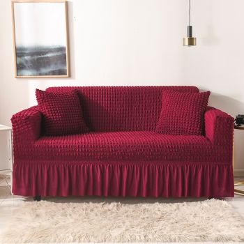 Elastic sofa cover wine red (145-185cm)