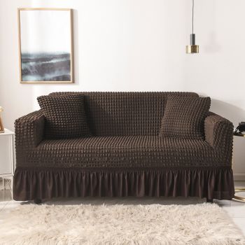 Elastic sofa cover coffee color (305-360cm)