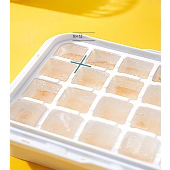 Yellow Eco-Friendly Large Capacity Food-Grade Ice Cube Tray with Lid