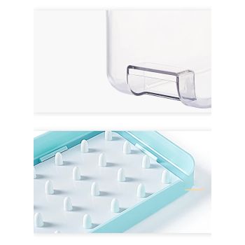 Blue Premium Large-Capacity Ice Cube Tray with Lid and Scoop - Perfect for Cocktails and Summer Drinks