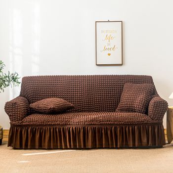 Elastic sofa cover coffee color (305-360cm)