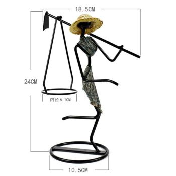 Long Golden Dress Modern Iron Art Candle Holder - Stylish Decorative Candle Stand for Living Room, Dining Room, and Study