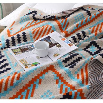 130x200cm Bohemian Woven Throw Blanket - Soft Decorative Sofa Cover with Tassels for Living Room and Bedroom