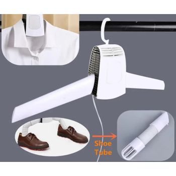 Grey Portable Intelligent Clothes Drying Hanger - Quick Drying with 3D Airflow for Travel and Home