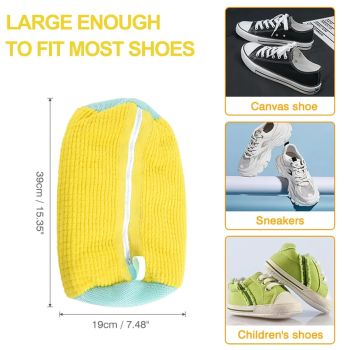 Yellow Shoe Laundry Bags - Mesh Protective Washing Bags for Shoes with Zipper Design