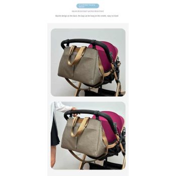 Black Multi-functional Baby Diaper Bag with Changing Mat - Travel & Stroller-Friendly Design