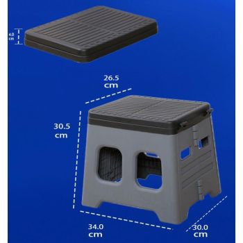 Grey Portable Folding Outdoor Toilet with Lid - Heavy Duty 150kg Capacity