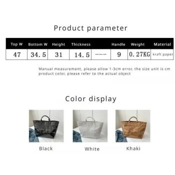 Khaki Trendy Waterproof Tote Bag - Lightweight and Durable Carryall