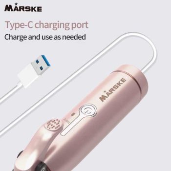 Portable Cordless Hair Curler and Straightener | Wireless Rechargeable Curling Iron | 2 Adjustable Temperature Settings | Compact & Travel-Friendly