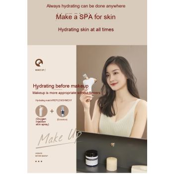White Portable Oxygen Injector for Face Hydration and Skin Rejuvenation, 40ml USB Rechargeable Atomizer