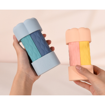 Blue Combination Travel Silicone Refillable Bottles Set - 4-in-1 Portable Containers for Shampoo and Shower Gel, TPR+PE Material, Compact and Leak-Proof