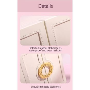 White Elegant 5-Layer Large Capacity Jewelry Storage Box with Dual Opening Doors - Perfect for Organizing Necklaces, Rings, Earrings, and More(Jewelry is a photo prop and is not included)
