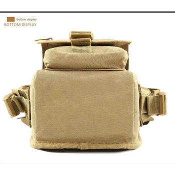Khaki Tactical Outdoor Leg Bag - 900D Durable Multi-Layer Waist Pack for Cycling, Fishing, and Security