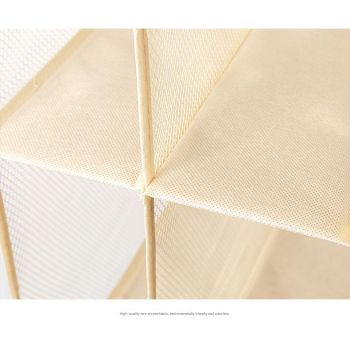 Beige Hanging Dustproof Storage Bag - Multi-Layer Organizer for Bags, Clothes & Accessories, 3-Tier Non-Woven Fabric