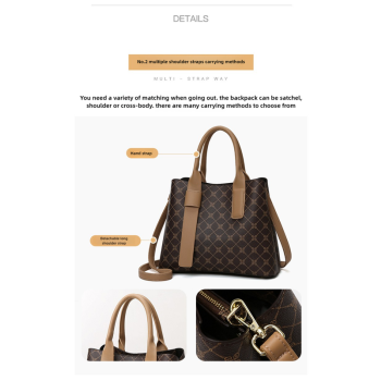 Beige And Blue Retro Fashion Handbag - Elegant Tote with Large Capacity for Work and Daily Use