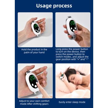 Green Portable Sleep Aid Device - EMS Pulse Relaxation & Stress Relief Gadget with LED Display, Adjustable Wrist Strap