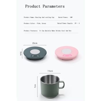 Green Multifunctional Cooling and Heating Cup with Mug - 10W Rapid Temperature Adjustment