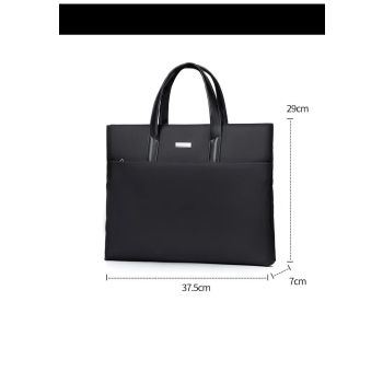 Black Lightweight Business Tote Bag - Durable and Stylish for Work and Travel