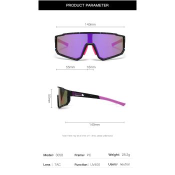 UV400 Sports Sunglasses with Polarized TAC Lens - Black/Silver