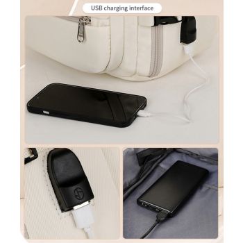 Large Capacity Travel Backpack with USB Charging Port - Black