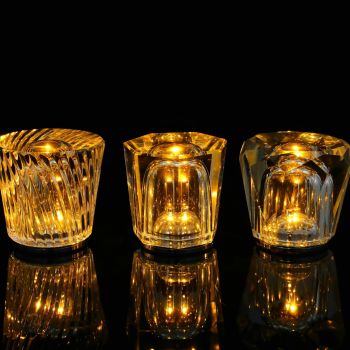 Crystal LED Table Lamp with Starburst Effect, Rechargeable and Portable Design,Type B 90mm (H) *85mm (W)