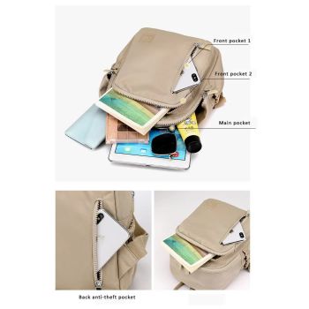Blue Mini Nylon Multi-Compartment Backpack - Lightweight and Stylish Everyday Bag