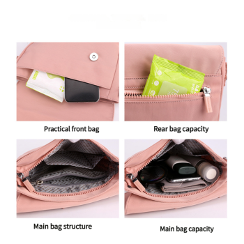 Gray Compact Nylon Crossbody Shoulder Bag - Stylish and Lightweight Sling Purse