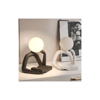 White Creative Book Reader Desk Lamp - USB Powered, Modern Resin Design