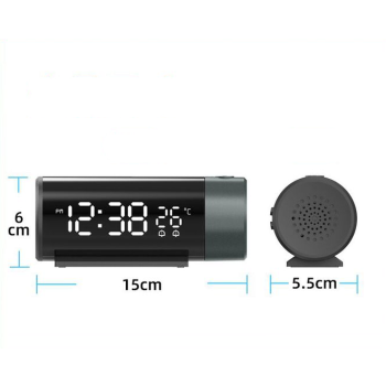 Projection Alarm Clock with LED Display - Dual Alarms and USB Charging