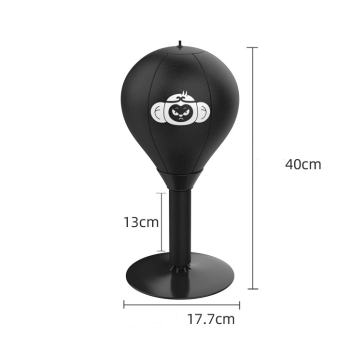 Adjustable Desktop Punching Speed Ball - Durable PU Leather, Stable Base (Bear pattern and Half Finger Boxing Gloves)