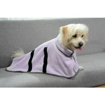 2PCS/XS Size Blue Soft and Absorbent Dog Bathrobe Towel - Cozy Pet Drying Wrap for Small to Medium Dogs