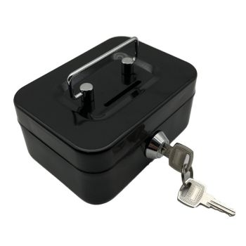 2PCS/Gray Mini Lockable Cash Box with Handle - Secure Money Storage Box