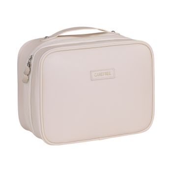 Brown Premium 5-in-1 Multifunctional PU Cosmetic Bag - Spacious Travel Organizer for Makeup, Toiletries, and Cosmetics