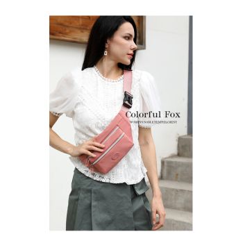 Dark Blue Casual Chest Bag - Water-Resistant Compact Waist Pack for Women with Adjustable Strap