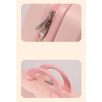 Pink 14-inch Mini Handheld Luggage Case - Stylish Makeup and Storage Box with ABS Shell