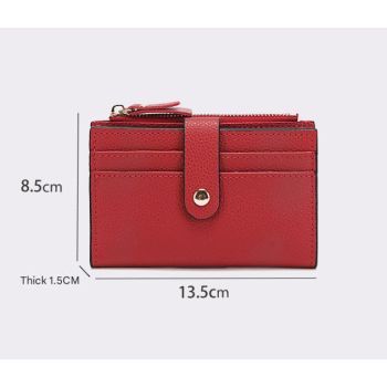 3 PCS Wallets Blue Women's Small Zipper Snap Card Wallet, Ladies PU Leather Credit Card Holder with Coin Pocke
