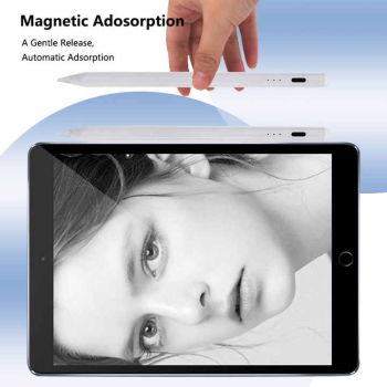 Purple Stylus Pen for iPad (2018 & Later) - Tilt Pressure, Magnetic Attachment, LED Battery Indicator, Type-C Rechargeable